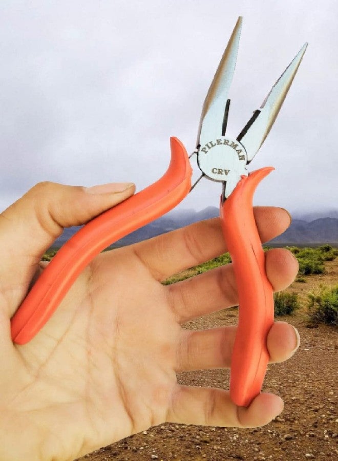 PILERMAN Orange 6-Inch Long Nose & Side Cutting Pliers - Image 4